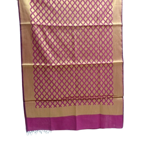 Banarasi Silk Ethnic Dupatta - Printed Pink Fabric with Purity-Pure Color | Suitable for Women, Crafted in Banarasi Pattern