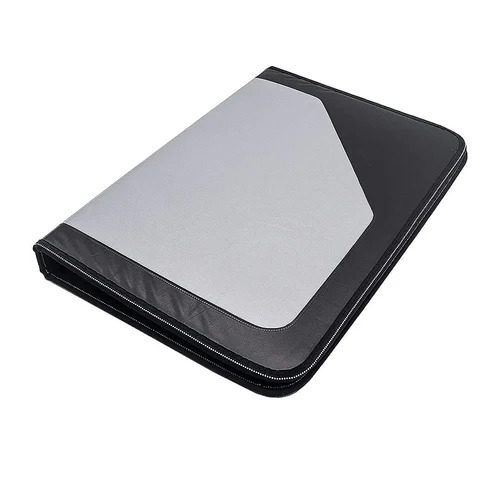 PU Leather File Folder - Spacious Rectangular Design, Black and White Plain Pattern | Lightweight Gift Option with Timely Delivery