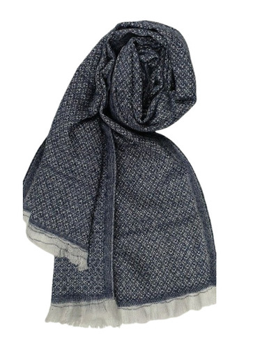 Wool Strips Mufflers - Wool, Small Size, Blue Color | Printed Pattern, Versatile Style for Winter Occasions