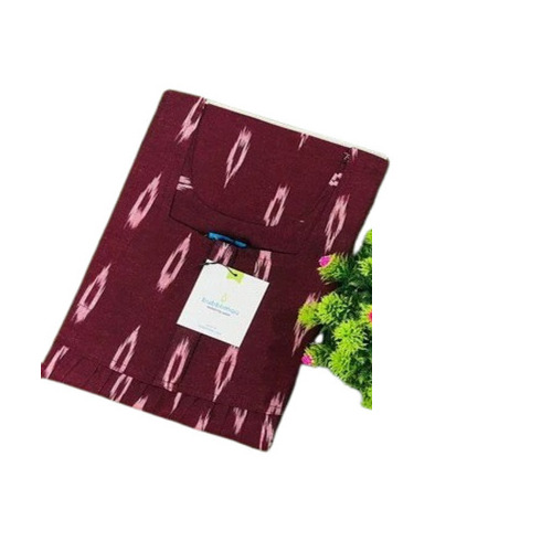 Cotton Printed Nightgown - Medium, XL | Comfortable, Soft Texture, Short Sleeves, Maroon Color, Summer Wear