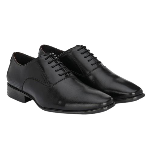 Men Leather Shoes  - Color: Black