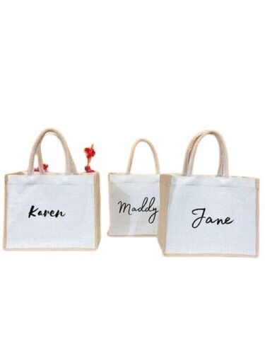 Paper Shopping Bag - Eco-Friendly Jute, White Color with Zipper Top | Customizable Print Design, Durable and Lightweight, Perfect for Advertising and Gifts