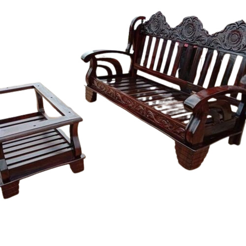 Plain wooden sofa set