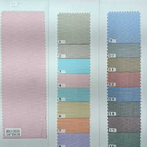 Bricks Checks Shirting Fabric - Attributes: Light In Weight