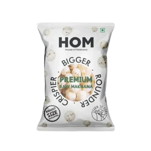 Raw Makhana - 200g Packets | Whole Makhana Roasted for Crunch Guilt-Free Snacking FSSAI Certified Shelf Life 24 Months