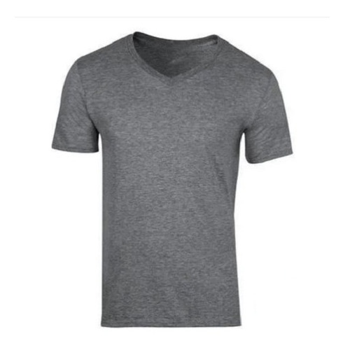 Grey Men Cotton T Shirt - Cotton, Short Sleeve, V-Neck, Plain, Available in Various Colors | Noticeable Presence, Wrinkle-Free Fabric, Skin Friendly Comfort