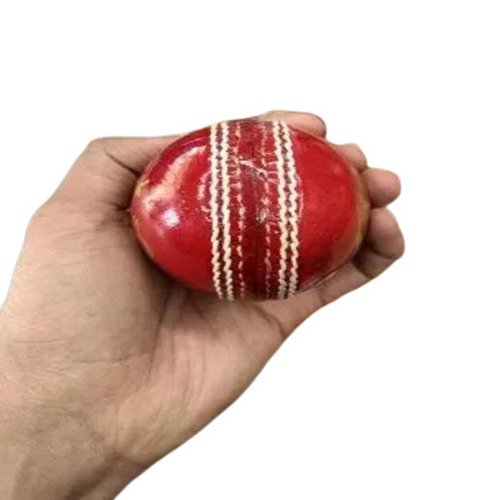 Red Leather Cricket Ball - Superior Quality, Solid Round Shape, Water and Crack Resistant | Excellent Grip, Easy to Carry, Unisex for Adults