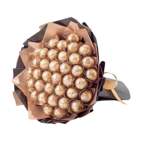 Chocolate Bouquet - Handmade Solid Chocolate Arrangement | 100% Pure Premium Quality Nutrient Enriched Antibacterial Hygienically Packed Ready To Eat