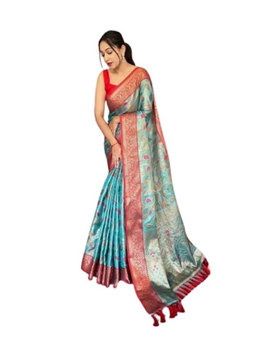 Silk Sarees - Cotton Silk, Regular Fit | Multicolor Printed Pattern, Fade & Wrinkle Resistant, Comfortable & Lightweight, Breathable & Quick Dry, Party Wear with Sequin Work