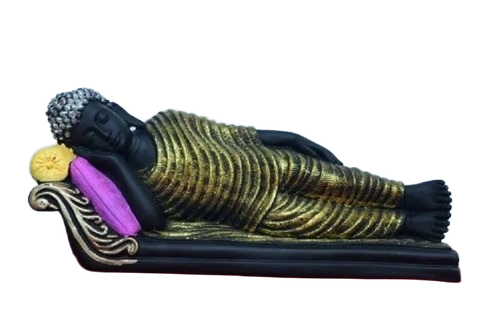 Sleeping Buddha Statue - Resin 18 Inch | Carved Lightweight Moisture Proof Easy to Clean Temple Theme Religious Design