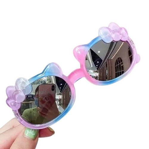 Kids Fashion Sunglasses - PC Frame, Standard Size, Multi Color, Black Lenses | Water, Crack, Scratch Resistant, Eye Protection