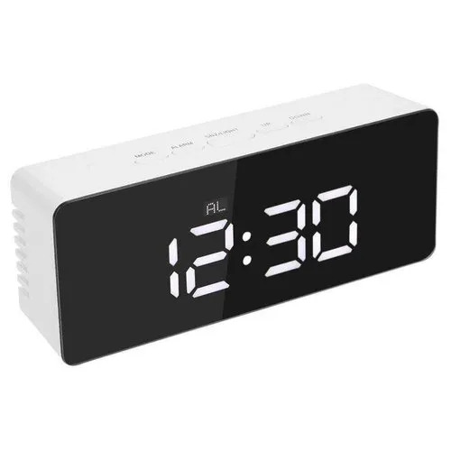 Mirror Finish Digital Clock - Color: White