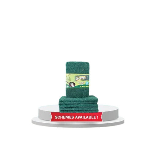 Scrub Pad 10mm 3x5 Inches Green 5 Pcs Set