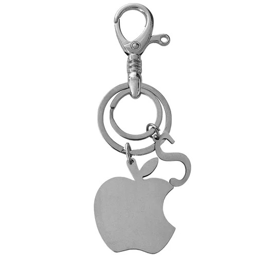 Silver Stainless Steel With Alphabet Letter Keychain - Metal Material, Glossy Finish | Easy to Clean, Ideal for Gifting, Professional Style