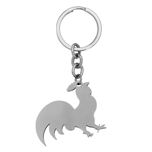 Stainless Steel Keychain Ring - Color: Silver