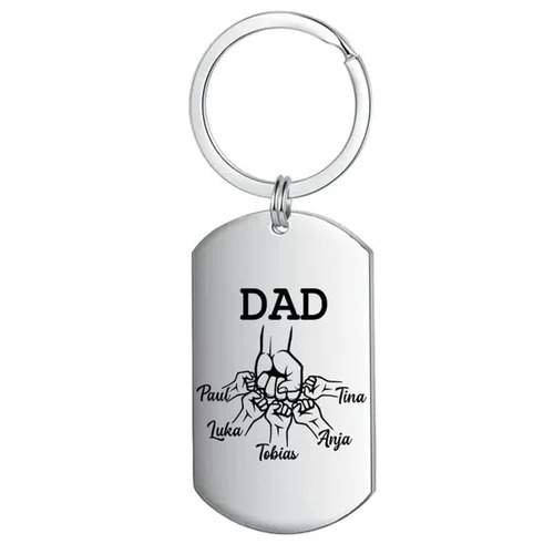 Stainless Steel Keychains With Round Ring - Color: Silver