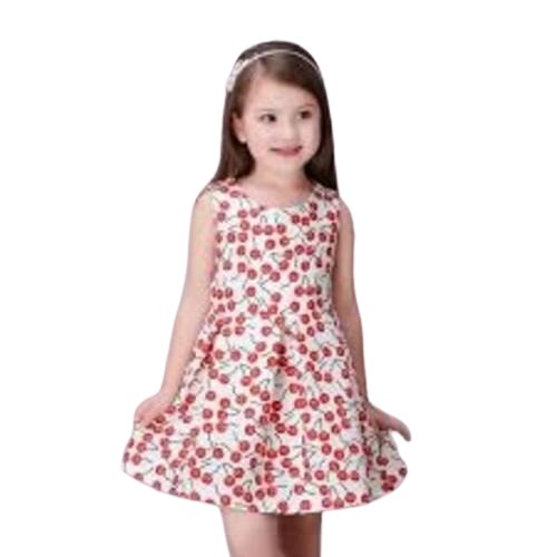 Kids Printed Frock - Cotton, Size M/S | Breathable, Washable, No Fade, Playful Prints