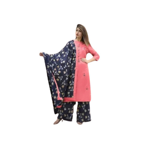 Ladies Rayon Kurti - Color: Pink & Black