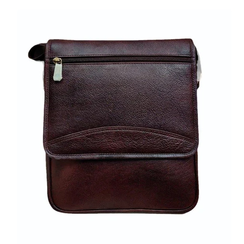 Men Leather Zipper Sling Bag - Color: Comes In Various Colors