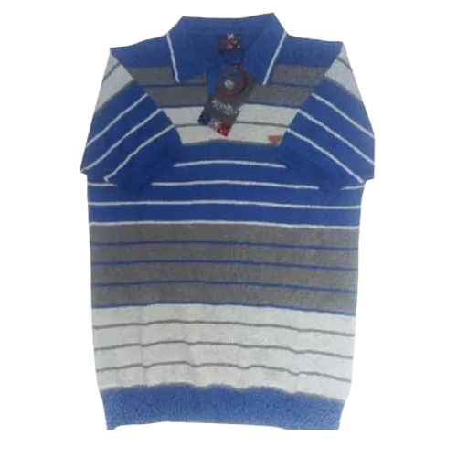 Mens Half Sleeve Polo Neck T-Shirt - Cotton, Size: XS, S, XL, Color: Blue and White | Strategic Ventilation, Flexible Fabric, Enhanced Breathability, Superior Comfort