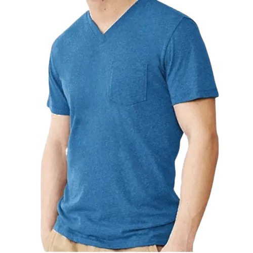 Mens Half Sleeve V Neck T-Shirt - Color: Royal Blue