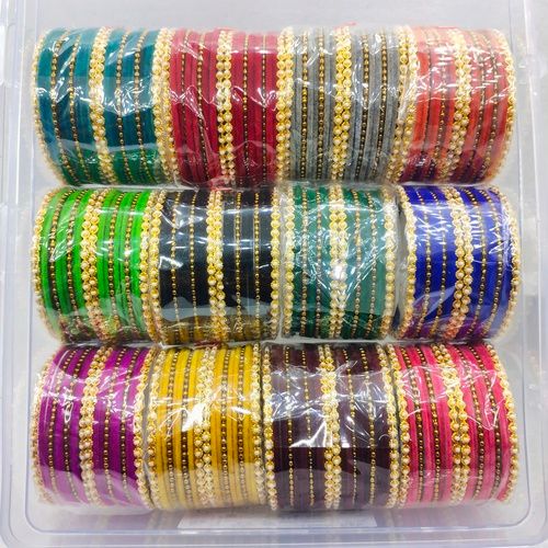 Velvet Moti Bangles Set For Women and Girls