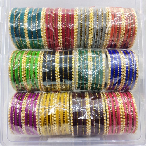 Velvet Moti Bangles Set For Women and Girls - Luxurious Velvet Finish, Elegant Moti Embellishments, Soft and Comfortable for Formal Occasions - Stylish and Durable Design