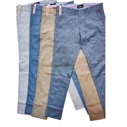 Cotton Trousers For Men - Breathable Cotton, Textured Fabric, Comfortable Fit, Elegant Design, Anti Pilling, Quick Dry, Non Toxic, Multi-Season Wear