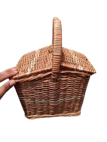 Wicker Picnic Basket - Bamboo Material Light Weight Brown Color | Easy to Carry Spacious Design Durable with Handles