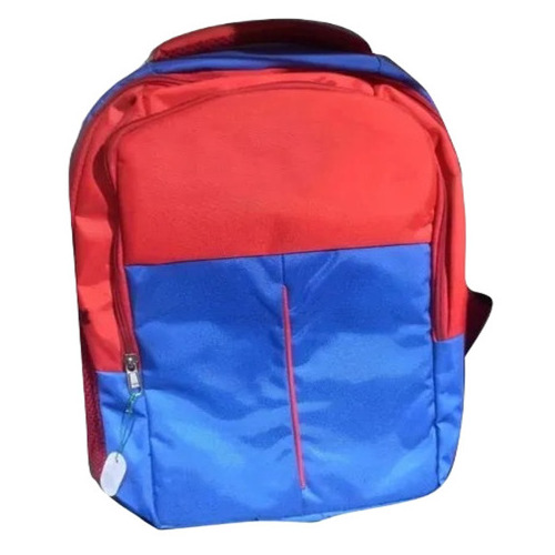 Polyester Zipper School Bag - Moisture Proof Black Backpack Adjustable Straps Machine Made for School and College Use