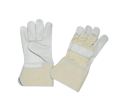 Canadian Leather Gloves - White Leather Standard Size | Comfortable Full Finger Design Breathable Washable Slip Resistant Water Proof