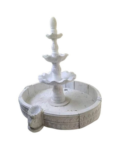 Makrana White Marble Fountain - Lighting: Led Lamp