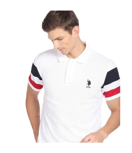 Polo T-Shirt - Regular Fit Short Sleeve Cotton Blend White | Lightweight Breathable Shrink Fade & Wrinkle Resistant
