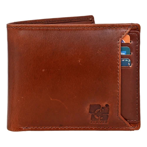 Plain Brown Leather Wallet - Leather Standard Size Comes in Various Colors | Lightweight Wrinkle-Free Foldable Design