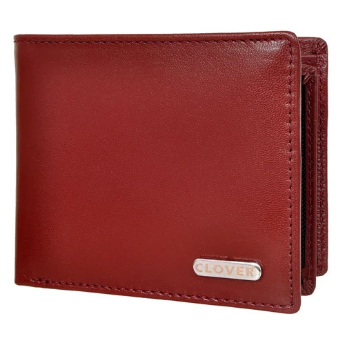 Plain Cherry Gents Wallet - Leather Standard Size | Lightweight Long Lasting Finish Tested on Various Quality Standards Foldable Design