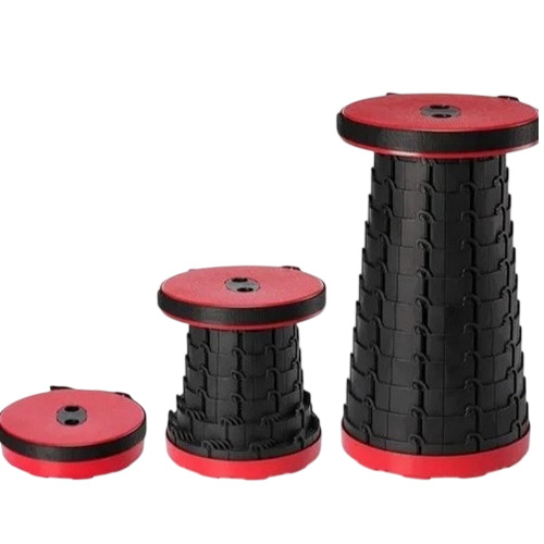 Portable Foldable Telescopic Stool - Pvc Material, 10 X 8 X 31 Cm, Multi Color | Waterproof, Lightweight, Supports 120 Kg