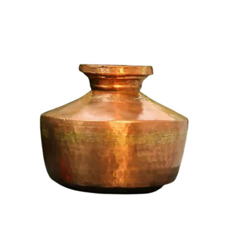 Copper Pot - 3.4cm Length x 20cm Width | Superior Quality, Rigid Alloy, Polished and Carved Surface Finish, Corrosion and Rust Resistance, Leak-Proof