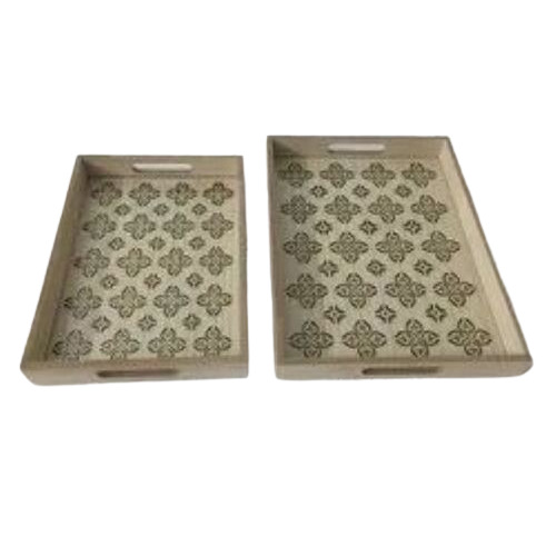 Bamboo Serving Wooden Trays - Color: Brown