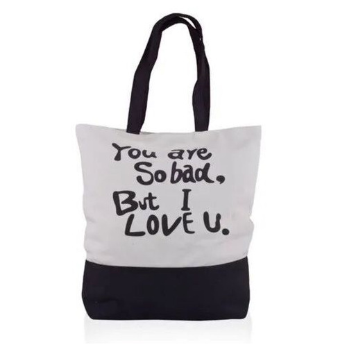 Premium Cotton Canvas Zipper Tote Bags - Cotton Material Spacious Interior Black And White Color | Lightweight Durable Vibrant Floral Design