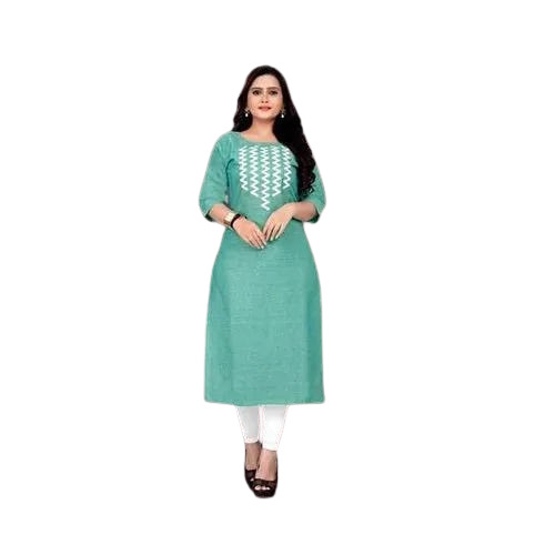 Ladies Kurtis - Premium Cotton Palazzo Suit, 3/4th Sleeves, Multicolor | Casual Summer Wear, Unisex, Size XXXL, Plain Pattern