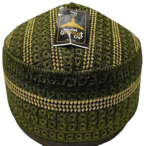 Green Muslim Cap - Age Group: Adult