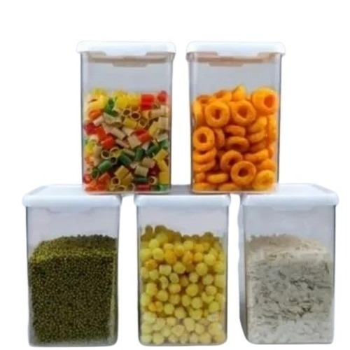Square Plastic Food Container - Standard Size, Transparent Color | Reusable, Washable, Eco-Friendly HDPE, Water and Leak Resistant