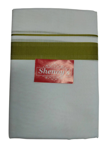 Men Solid White Cotton Dhoti - Feature: Breathable