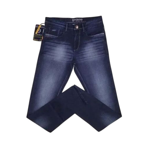 Mens Knitted Denim - Premium Quality Slim Fit Stretch Fabric , Dark Blue Breathable Cool Dry Washable Reversible