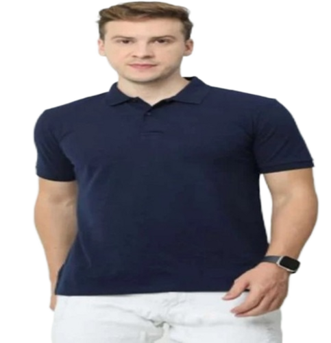 Custom Polo Neck T-Shirt - Cotton-Polyester Blend, Sizes S-3XL | Short Sleeves, Plain Pattern, Available in All Colors for Men
