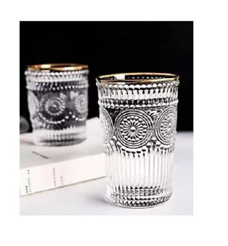 Crystal Clear Water Glass Set - 300 ml, Glass Material, Dishwasher Safe, Transparent Design for Beverages and Decorative Use