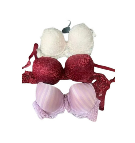 Fancy Padded Bra - Cotton Material, Regular Size, Available in Multiple Colors | Fade-Resistant, Wrinkle-Free, Skin-Friendly Design, Easy to Wash, Plunge Neck, Daily Wear