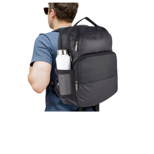 Black Rexene Laptop Backpack - 47x37x8 cm | Moisture Proof Design, Zipper Top Closure, Multi-Size Shoulder Bag