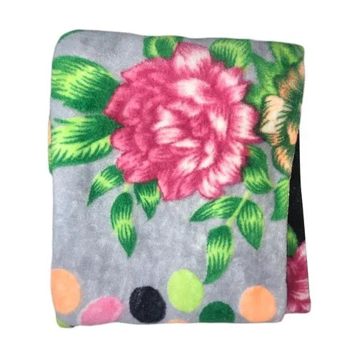 Floral Print Mink Single Blanket - Lightweight Soft Touch Fabric | Delivered On-Time Quality Tested Available in Various Colors