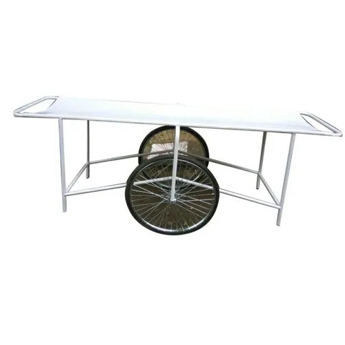 Stainless Steel Patient Stretcher Trolley - Corrosion Resistant, 100kg Capacity, 350 MPa Tensile Strength, 70 HRC Hardness | Sleek White Design, Versatile Size, Durable Steel Materials